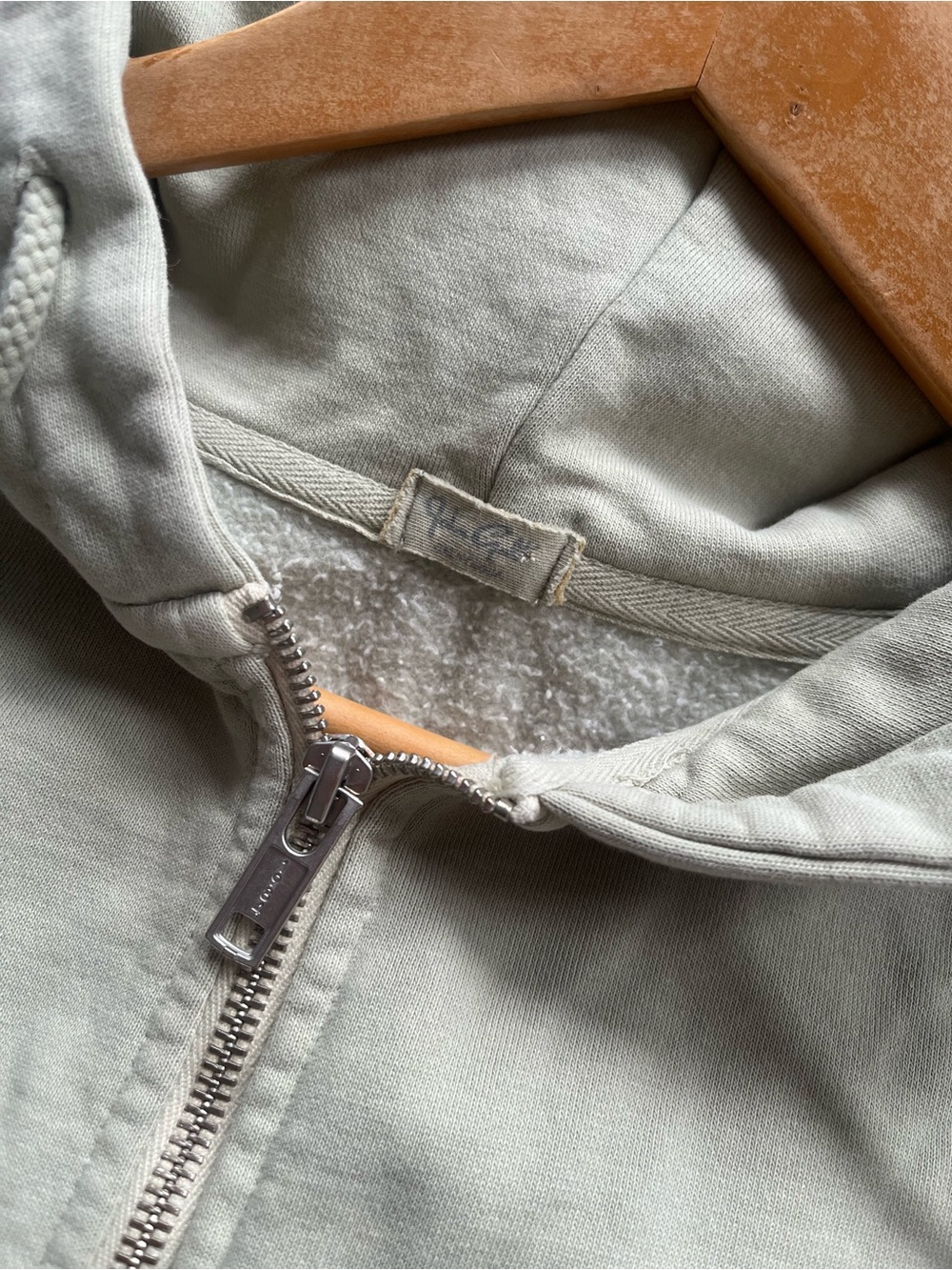Brandy Melville oversized zip-up hoodie in sage green - Picture 3 of 5